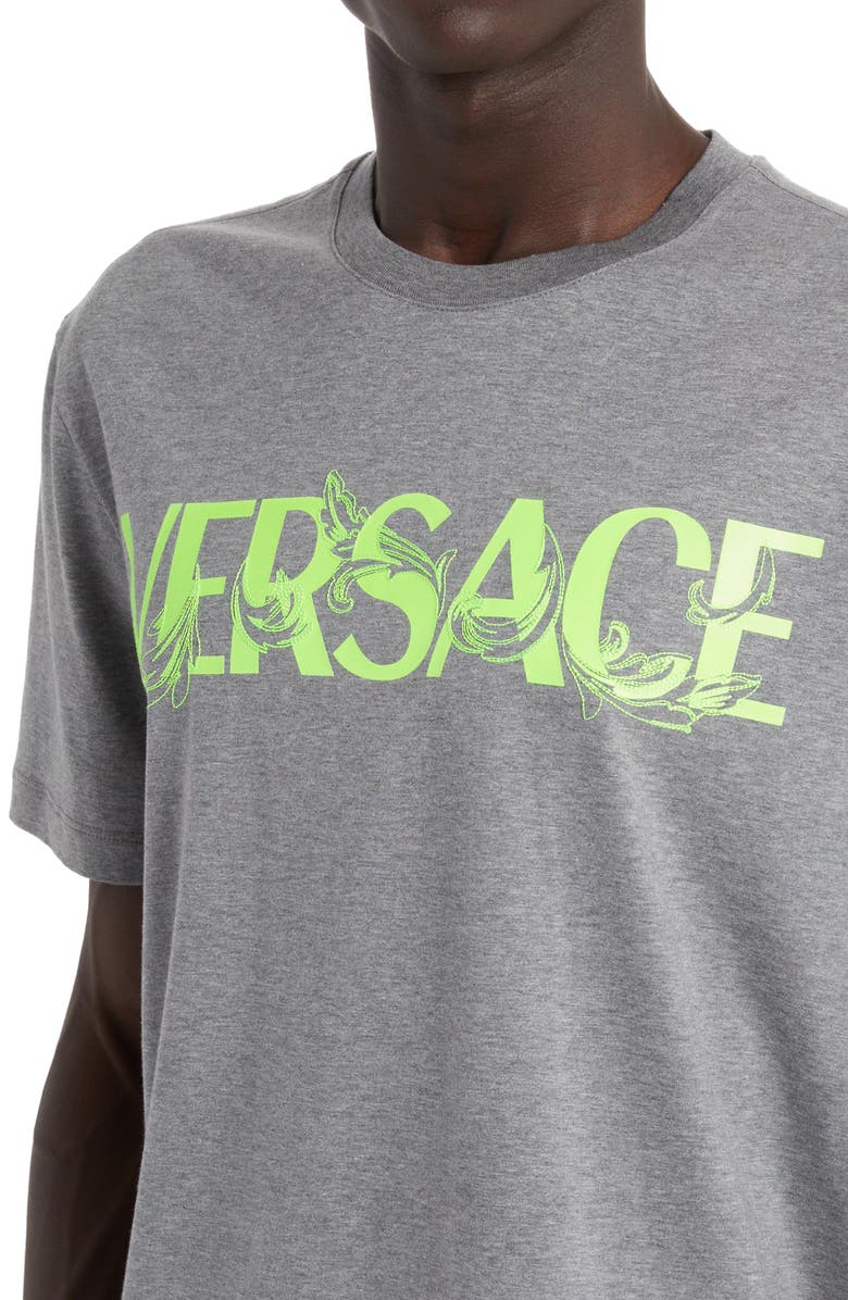 Versace Barocco Logo Cotton Graphic Tee, Alternate, color, 