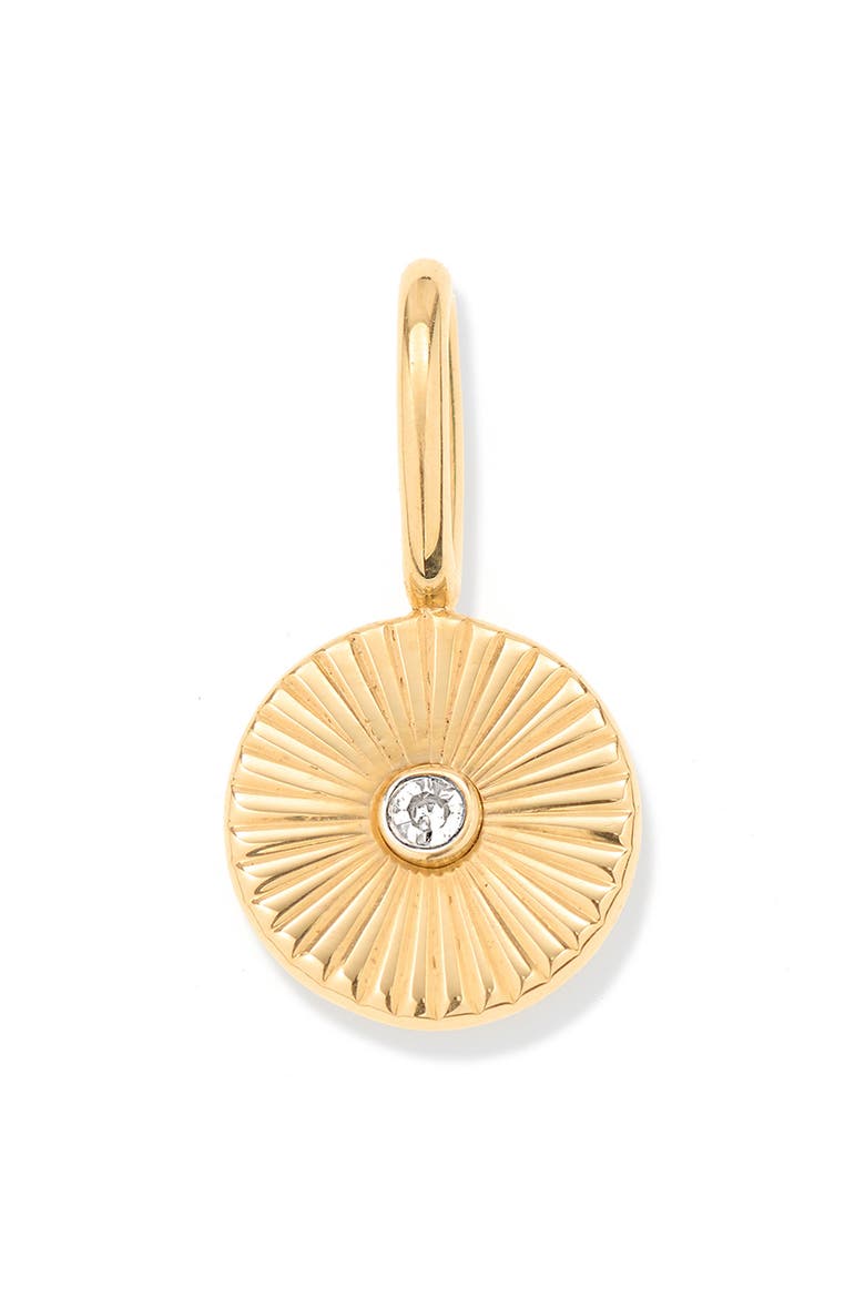 Diamond Rays Mini Charm, Main, color, 9K YELLOW GOLD