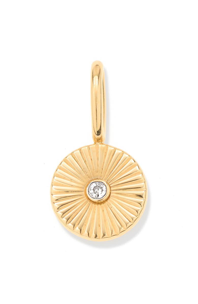 Adina Reyter Diamond Rays Mini Charm, Main, color, 9K Yellow Gold