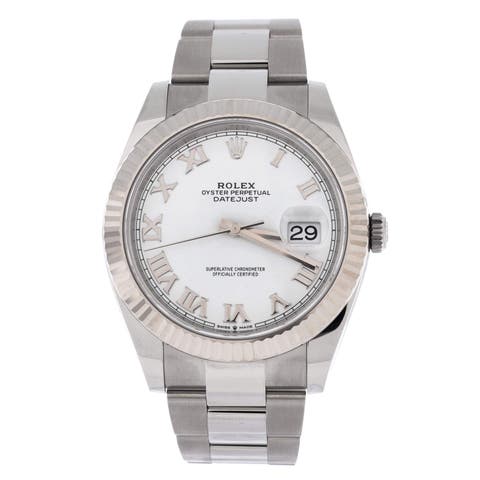 Oyster Perpetual Datejust Automatic Watch Stainless Steel and White Gold 41