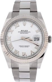 Pre-Owned Rolex Oyster Perpetual Datejust Automatic Watch Stainless Steel and White Gold 41