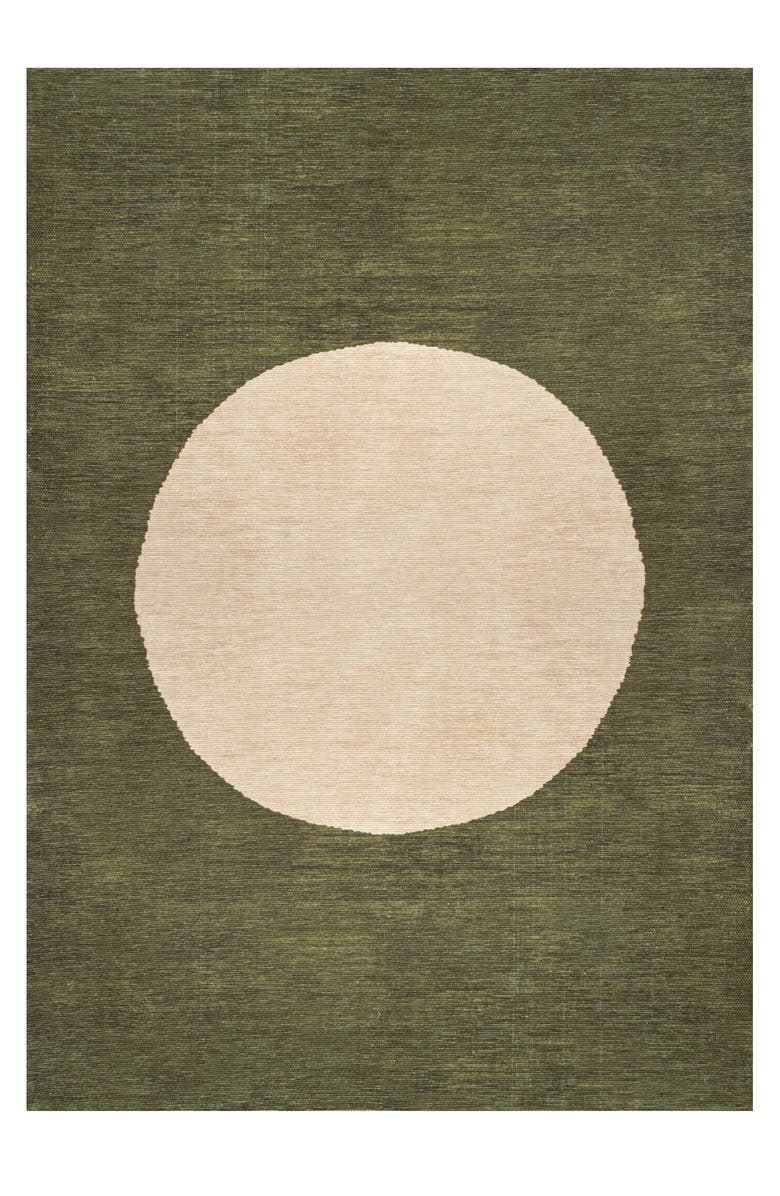 JONATHAN Y Cirkel Minimalist Geometric Dot Machine-Washable Area Rug, Main, color, Green/Cream
