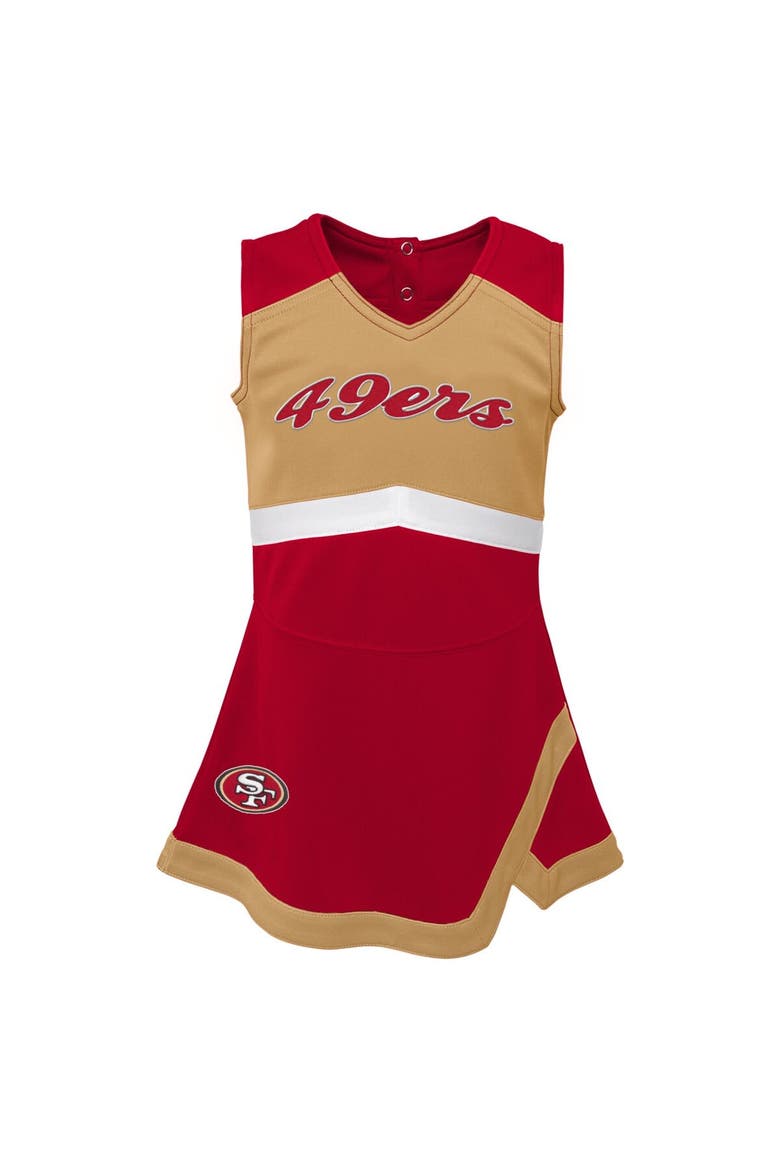 Girls Toddler Scarlet San Francisco 49ers Cheer Captain Dress with Bloomers, Alternate, color, Scarlet