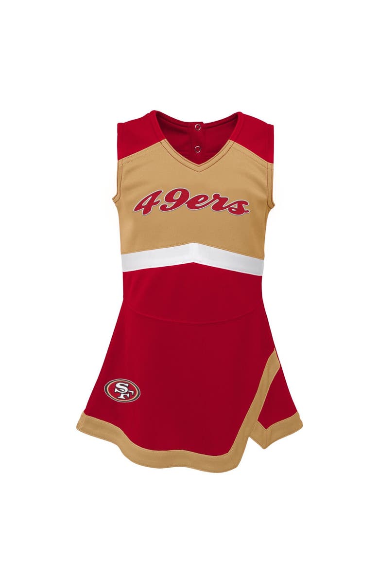 Outerstuff Girls Toddler Scarlet San Francisco 49ers Cheer Captain Dress with Bloomers, Alternate, color, Scarlet