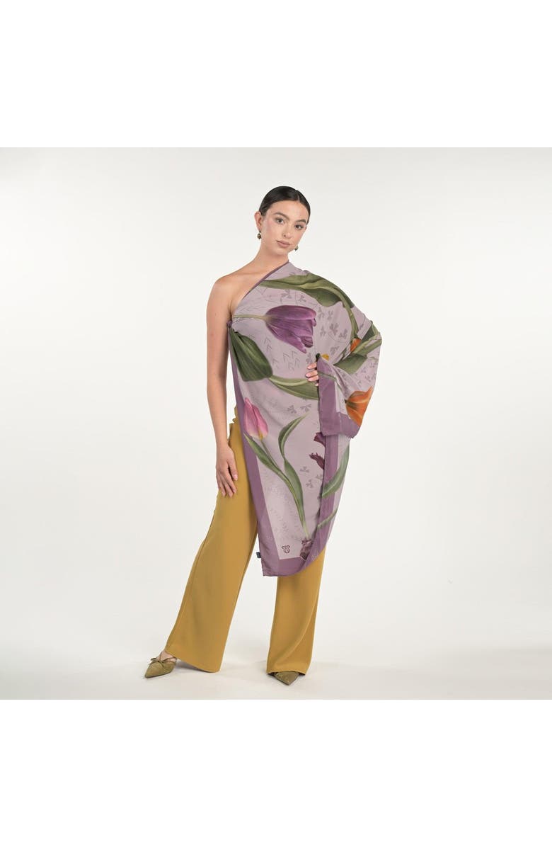 Silk&Soul Tulip Scarf, Main, color, Purple