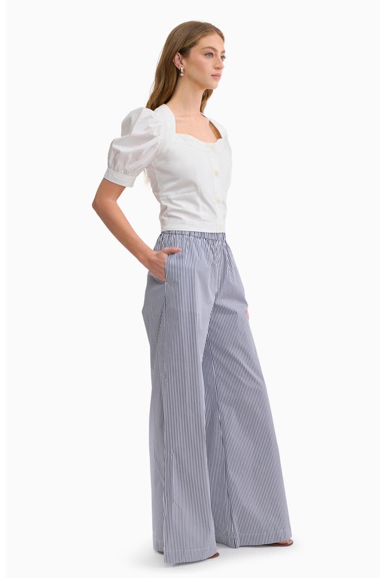 Joselene Poplin Pant, Alternate, color, Navy Stripe