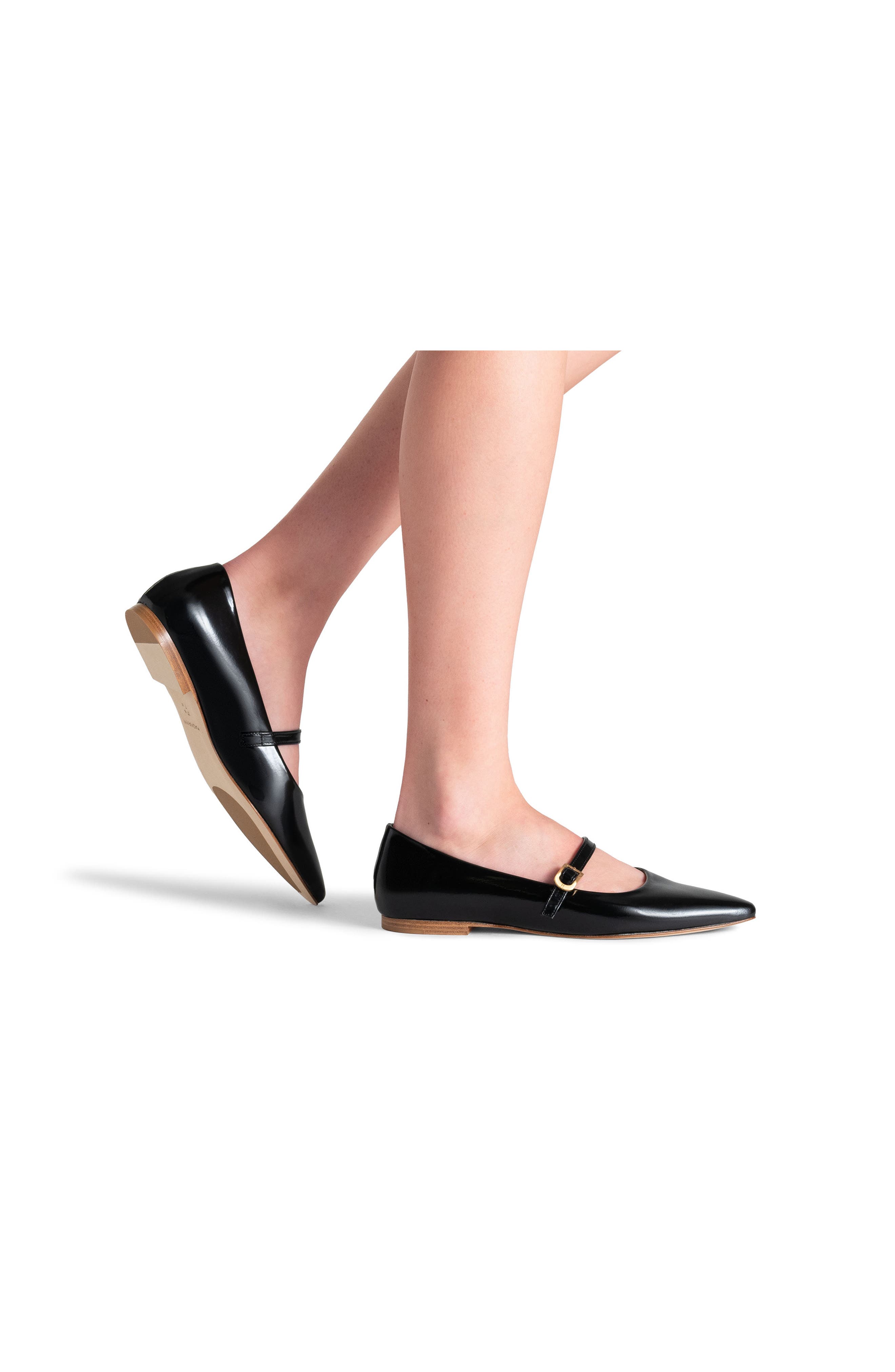 Magnanni Stasia Pointed Toe Flat, Alternate, color, Black