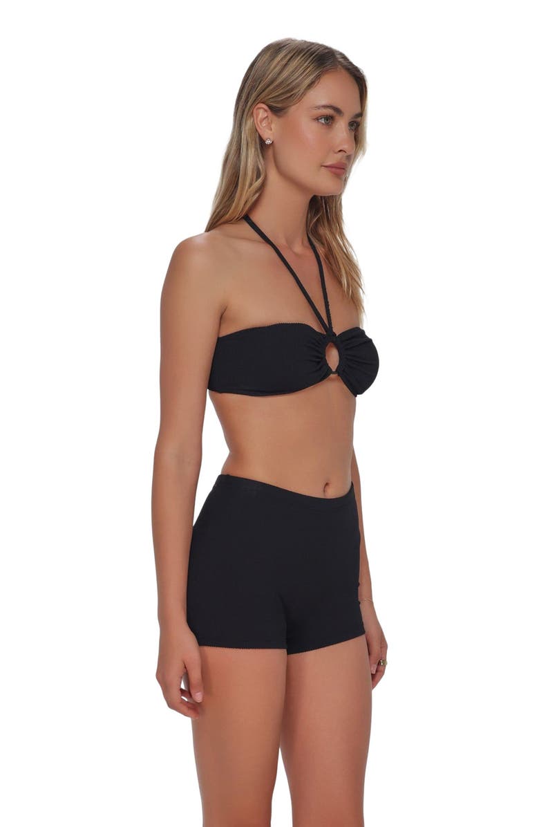 Pacifica by Sunsets Nina Bandeau Bikini Swimsuit Top, Alternate, color, Black Pacifica Rib