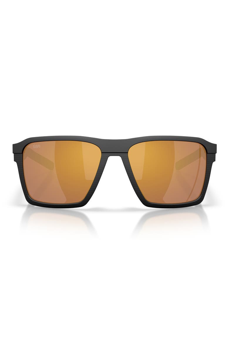 Antille 58mm Polarized Square Sunglasses, Main, color, NET PLUS BLACK / GOLD 580G