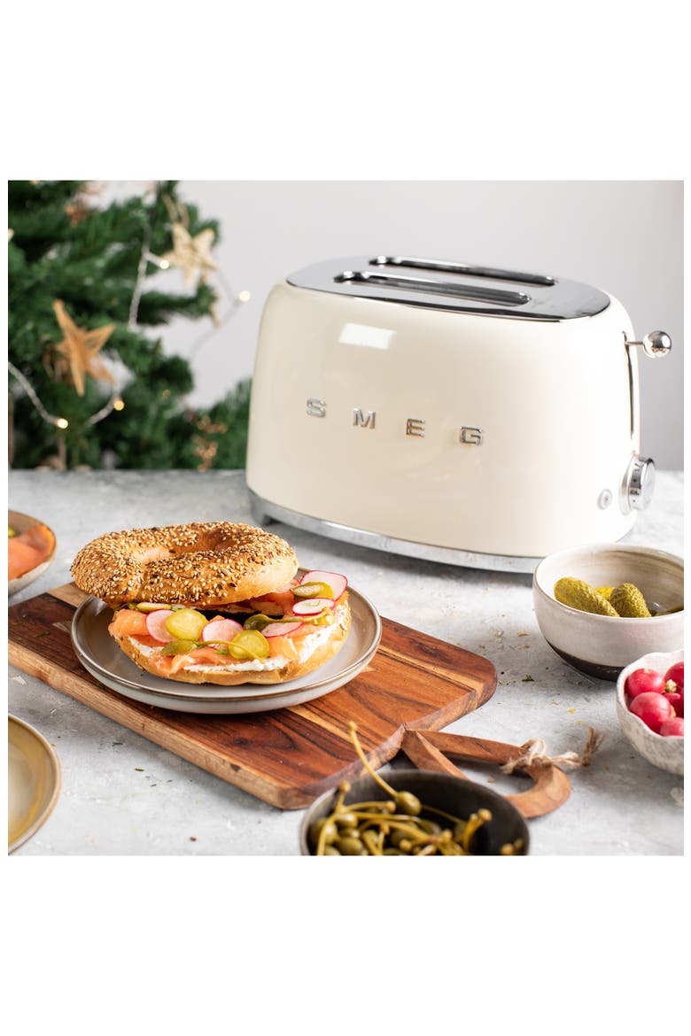 50s Retro Style Two-Slice Toaster, Alternate, color, CREAM