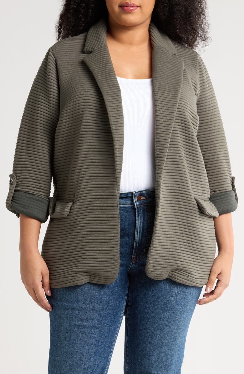 DR2 by Daniel Rainn Striped Notch Lapel Blazer, Main, color, K338 Mulled Basil