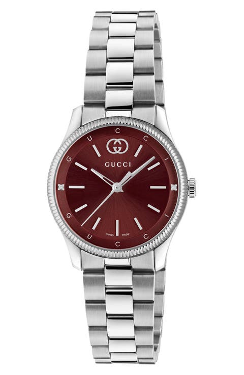 G-Timeless Diamond Slim Bracelet Watch, 29mm