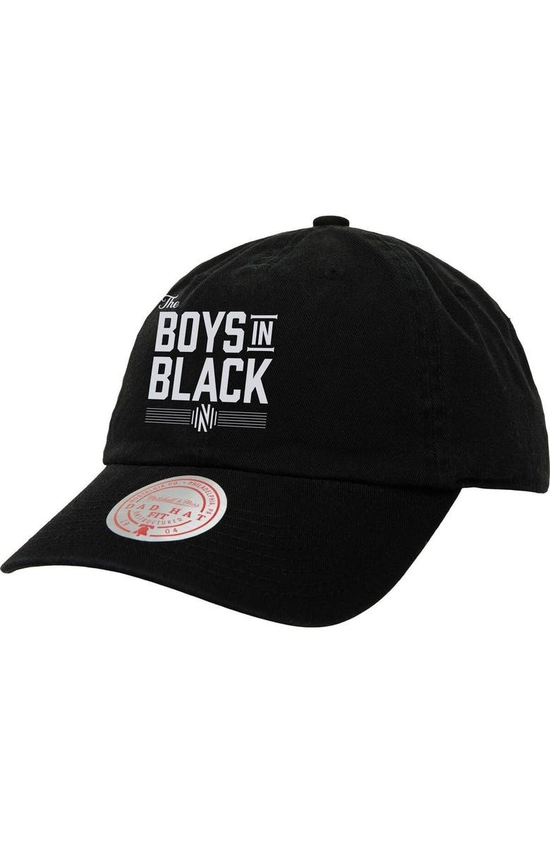 Mitchell & Ness Men's Mitchell & Ness Black Nashville SC x Johnny Cash Boys In Black Adjustable Dad Hat, Main, color, Black