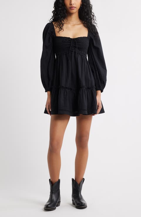 Long Sleeve Fit & Flare Minidress