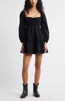 BP. Long Sleeve Fit & Flare Minidress