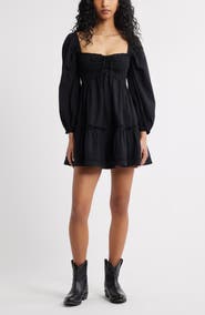 BP. Long Sleeve Fit & Flare Minidress