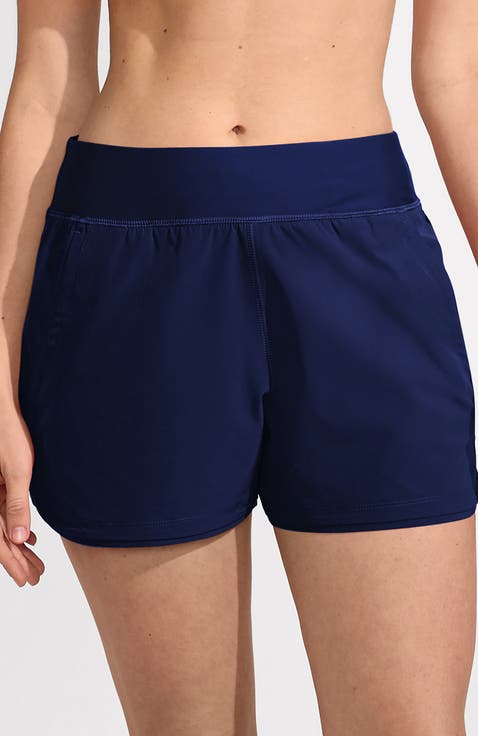 3" Quick Dry Elastic Waist Board Shorts Swim Cover-up Shorts with Panty