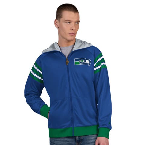 Men's Pro Player Royal/Green Seattle Seahawks Retro Helmet Full-Zip Hooded Track Jacket