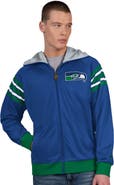 Pro Player Men's Pro Player Royal/Green Seattle Seahawks Retro Helmet Full-Zip Hooded Track Jacket