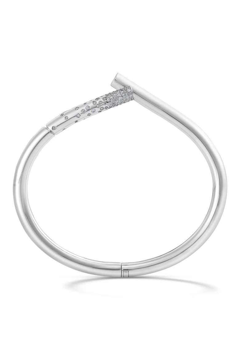 Oera Pavé Diamond Hinged Bracelet, Alternate, color, WHITE GOLD