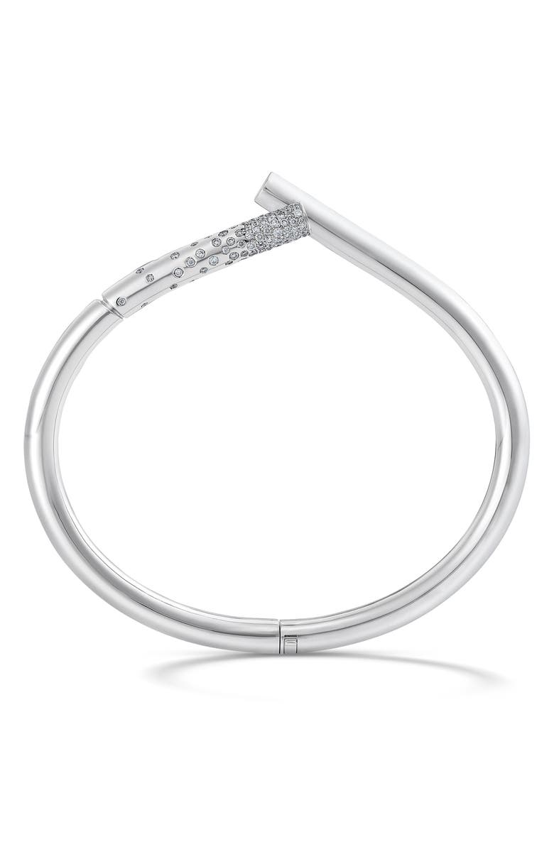 TABAYER Oera Pavé Diamond Hinged Bracelet, Alternate, color, White Gold