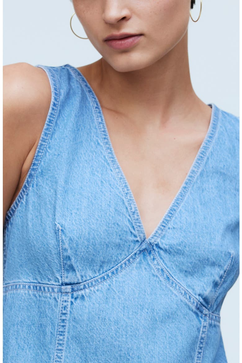 Sleeveless Denim Minidress, Alternate, color, MIONA WASH