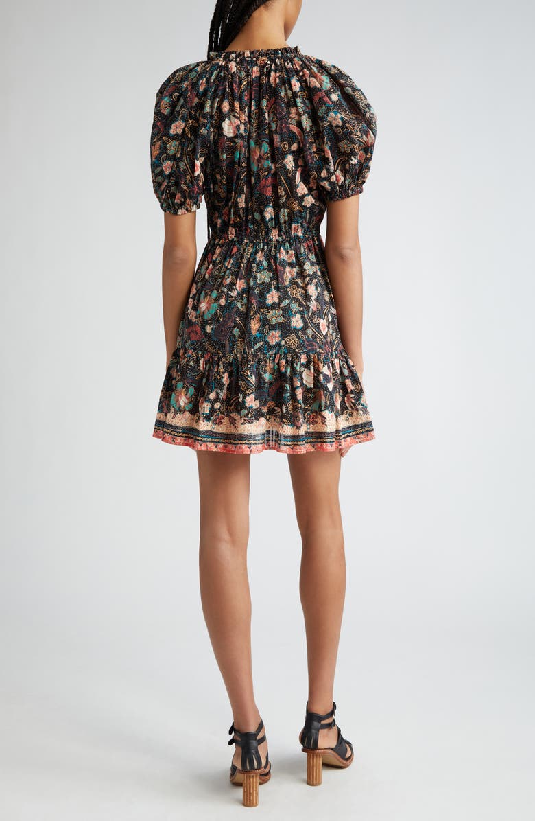 Ulla Johnson Sanna Floral Puff Sleeve Cotton Blend Minidress, Alternate, color, 