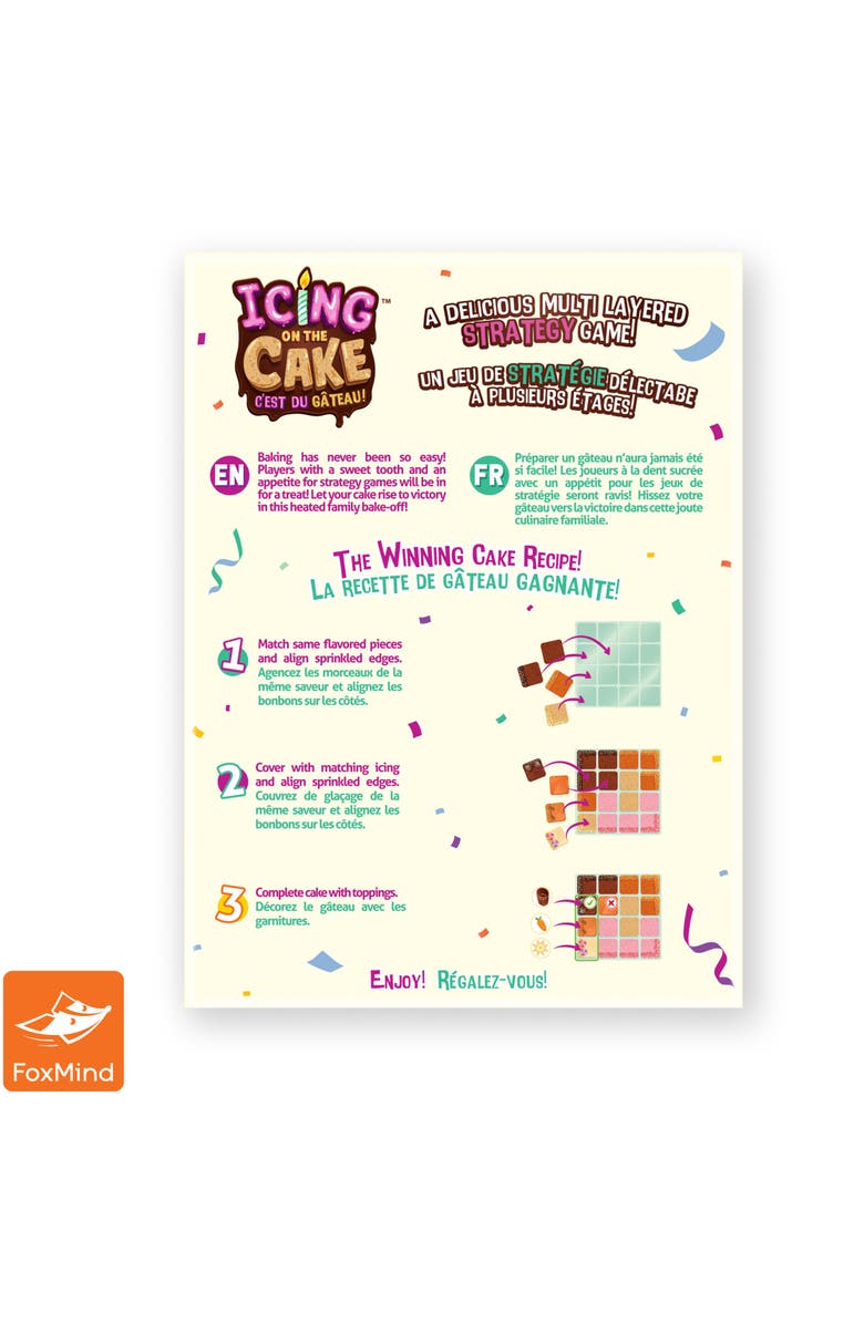 FoxMind Games Icing On The Cake Family Food Themed Tile Laying Strategy Game, Alternate, color, Multicolored