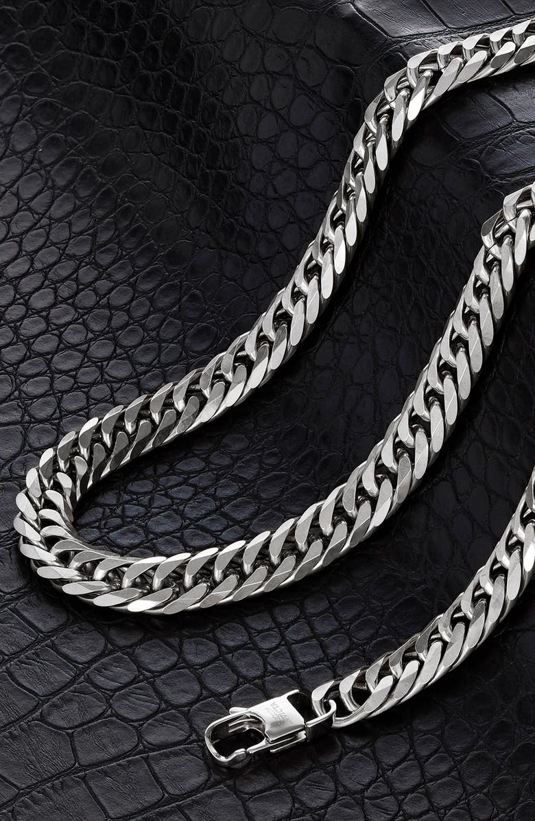 INVICTA Mens' 11.5mm Stainless Steel Curb Chain Neckalce, Alternate, color, Silver