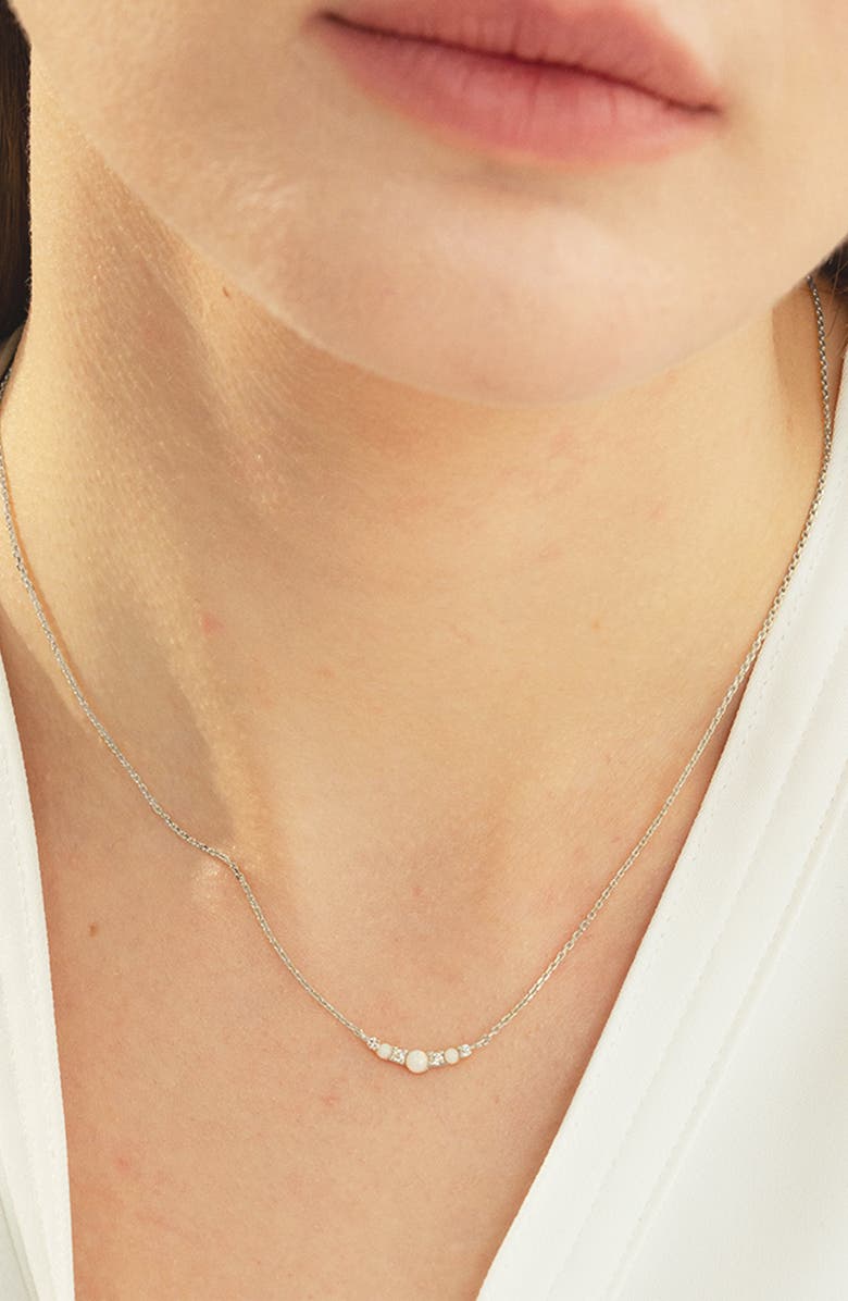 Bearfruit Jewelry Sterling Silver 18k Gold Plated Cloris Opal Necklace, Alternate, color, Silver