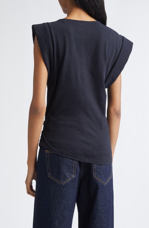 Isabel Marant Maisan Draped Asymmetric Cotton T-shirt In Blue