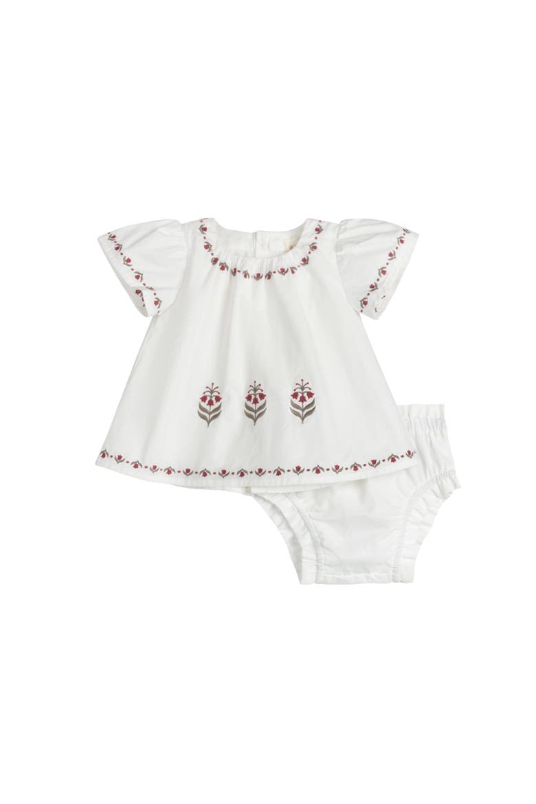Looms Keepsake Collection - Girls Embroidered Trim 2 Piece Set, Main, color, Ivory