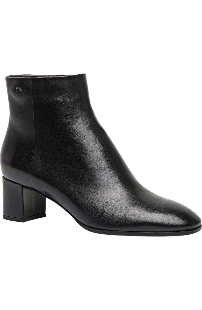 Santoni Women’s leather mid-heel ankle boot, Alternate, color, Black