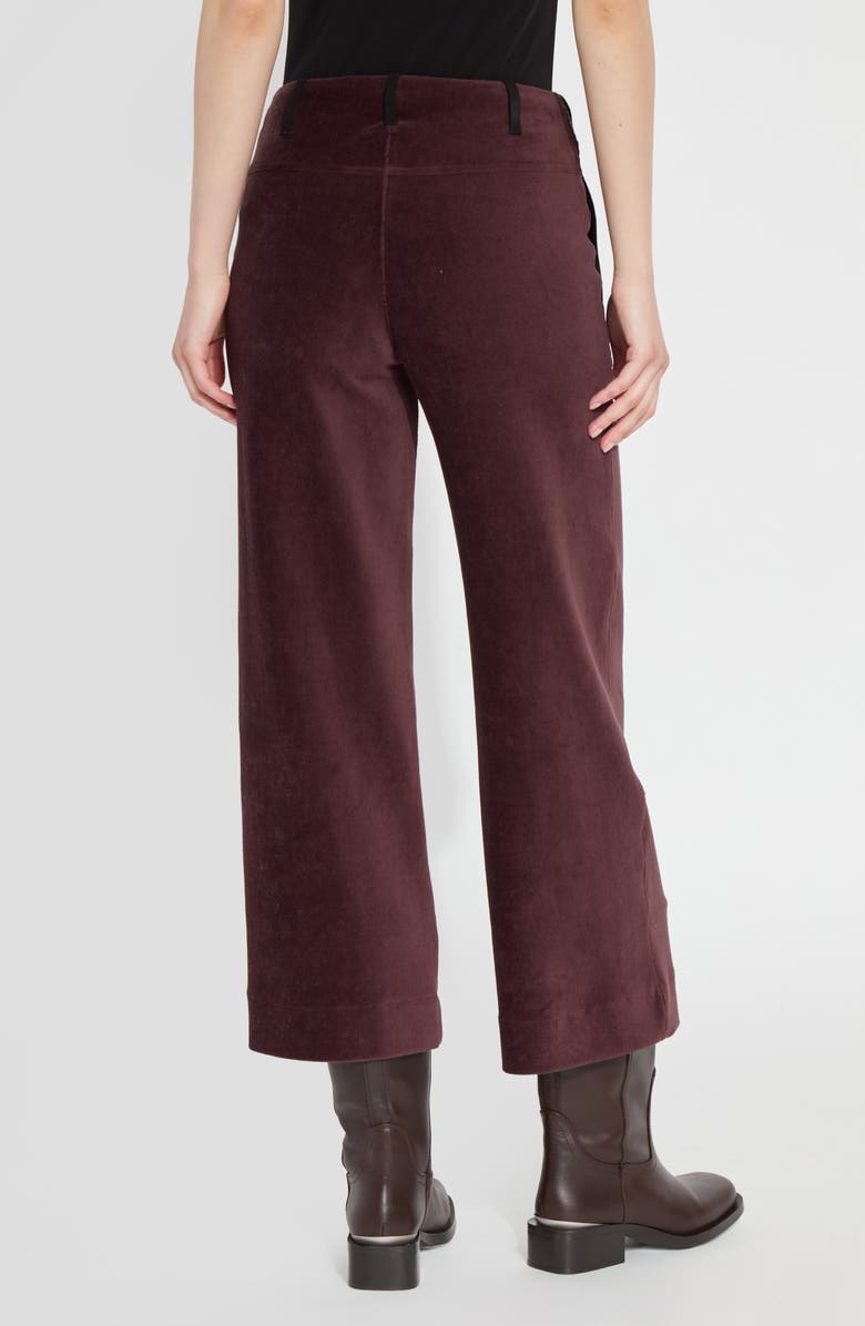 Lysse Kristina Stretch Baby Cord Wide Leg Pants, Alternate, color, Deep Burgundy