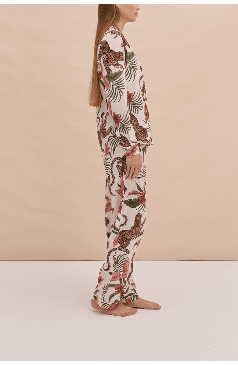 Desmond & Dempsey Long Pajama Set, Alternate, color, Soleia Cream