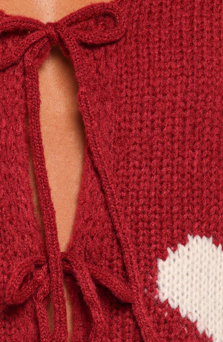 Petal & Pup Nadine Hearts Tie Front Cardigan, Alternate, color, 