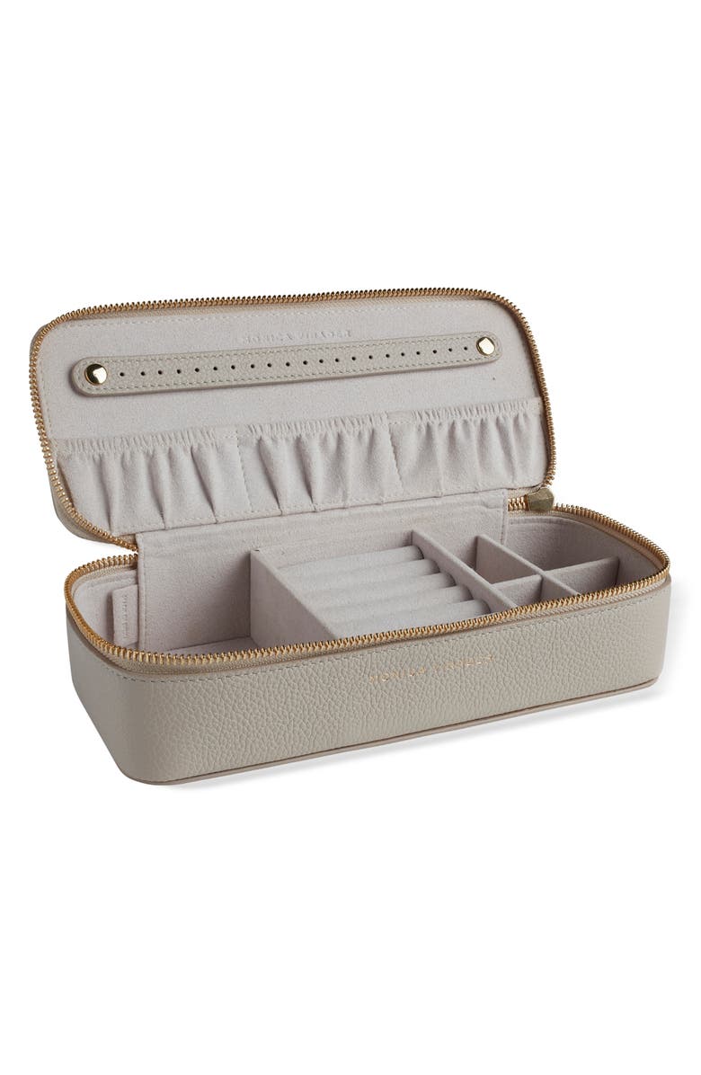 Monica Vinader Personalized Leather Jewelry Box, Alternate, color, Pebbeled Grey