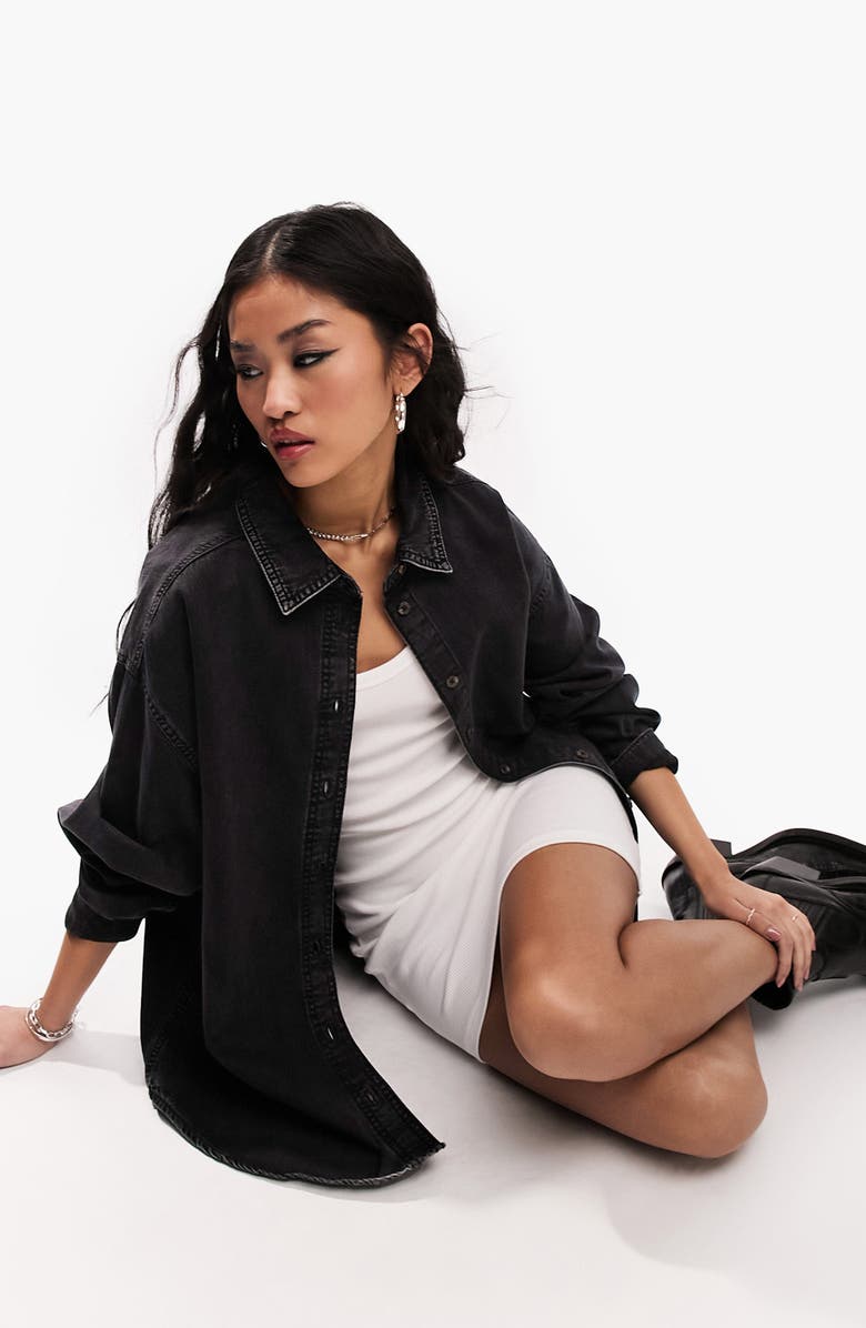 ASOS DESIGN Oversize Cotton Denim Shirt, Main, color, 