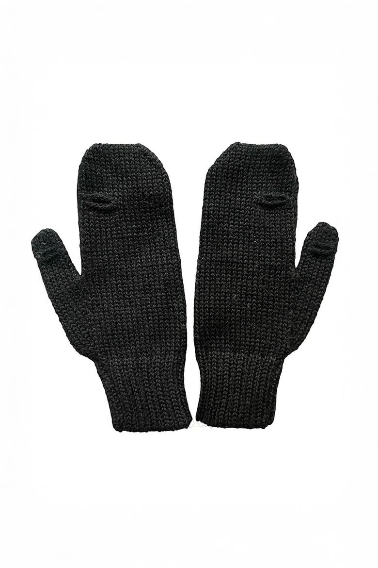 Heart Mittens Alpaca Wool, Alternate, color, Black
