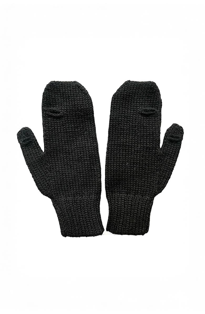 YAPA Heart Mittens Alpaca Wool, Alternate, color, Black