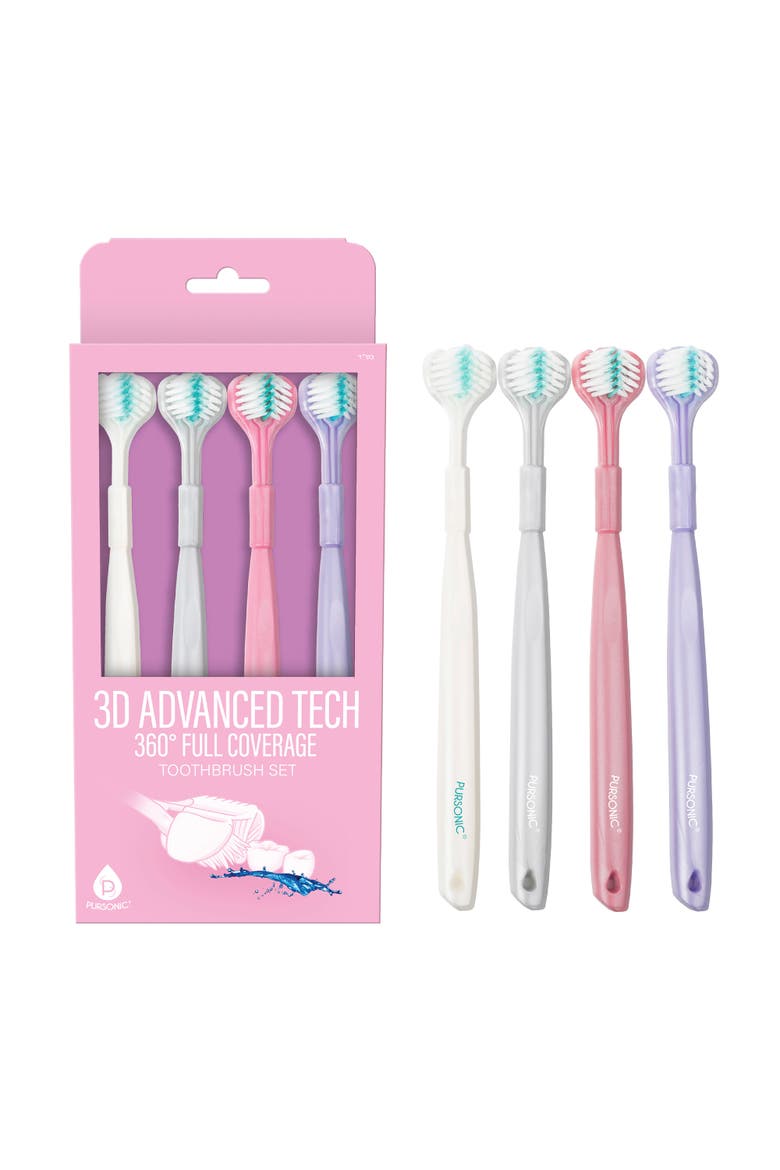 3D Tech 360° Full Coverage Toothbrush Set, Main, color, Pink