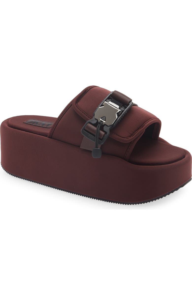 DKNY Vizer Platform Slide Sandal, Main, color, Bordeaux