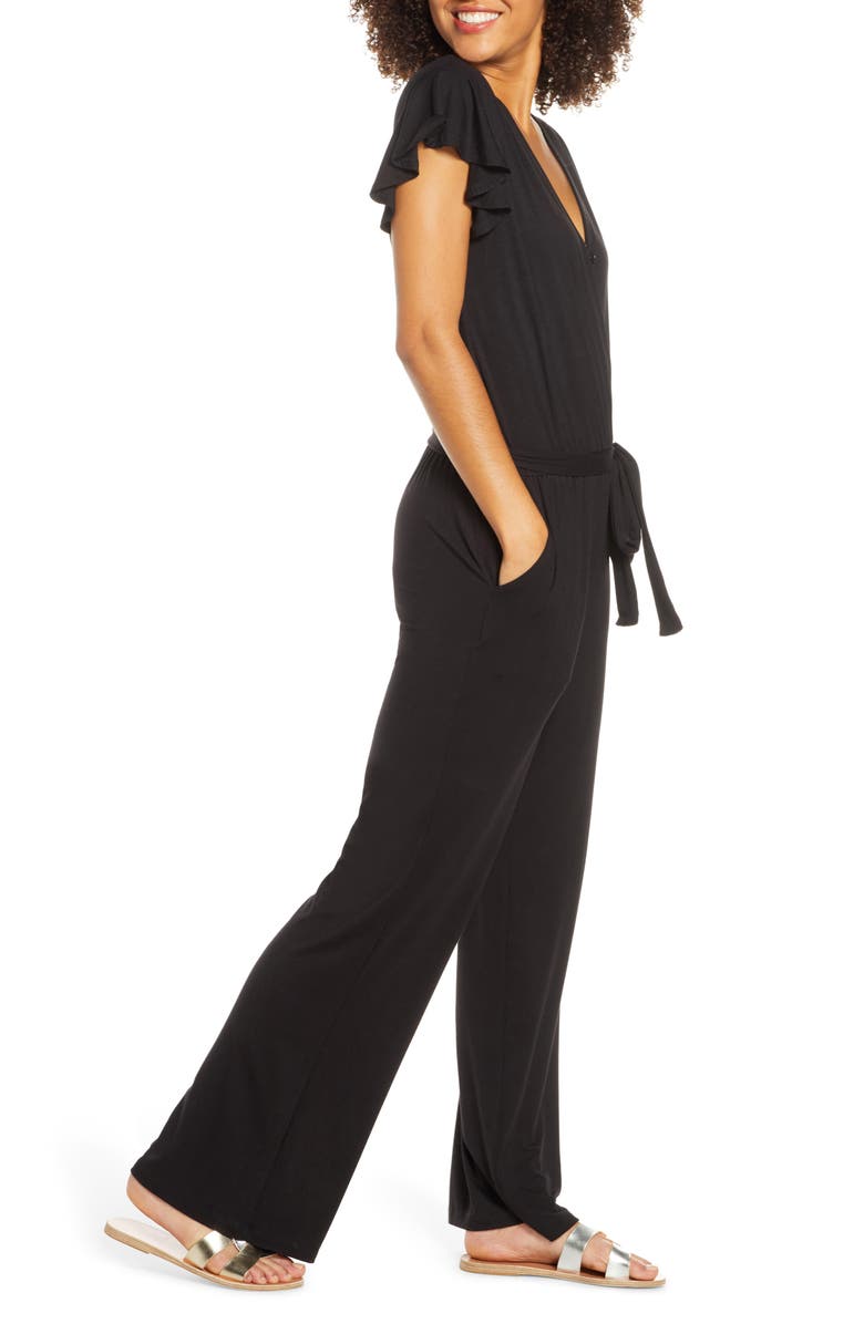 Fraiche by J Flutter Sleeve Jumpsuit, Alternate, color, 