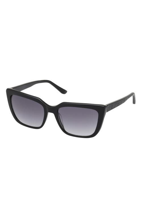 Guess 55mm Square Sunglasses In Shiny Black/gradient Smoke