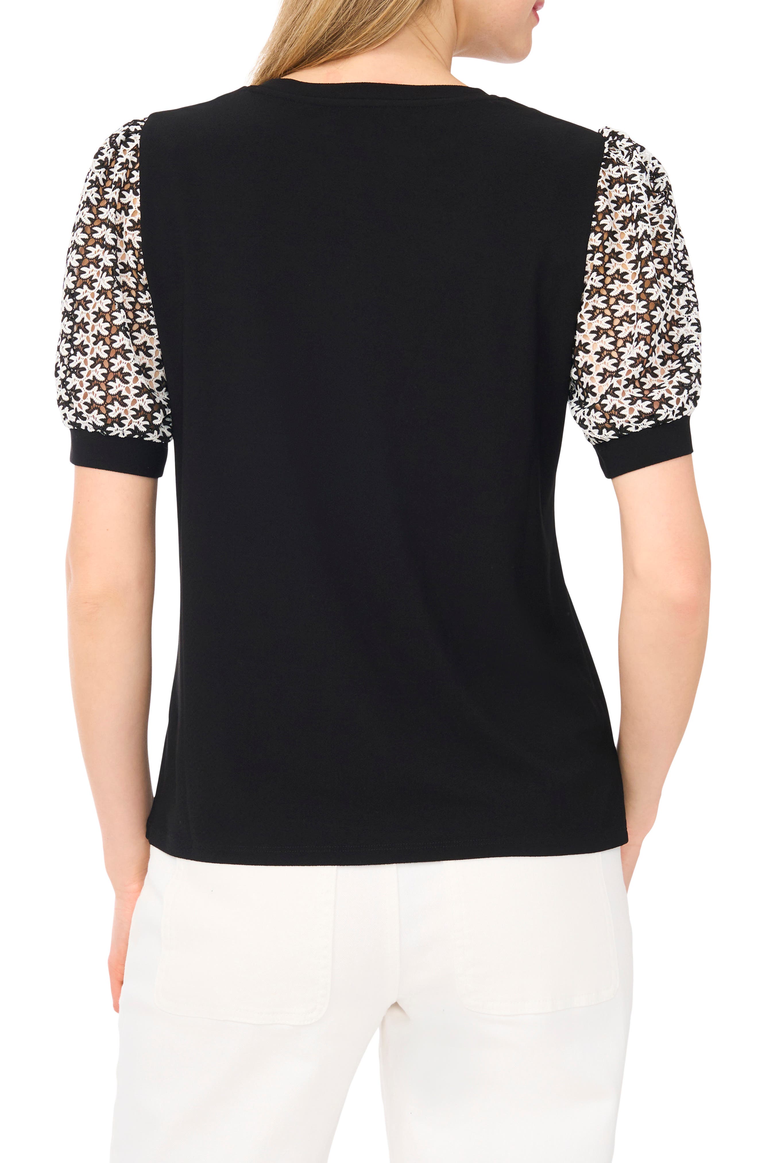 Open Knit Short Sleeve Top - image 2