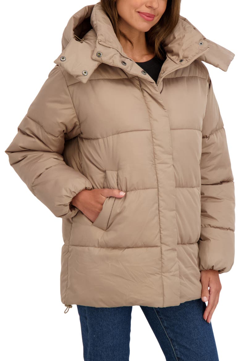 Water Resistant Puffer Jacket, Alternate, color, KHAKI