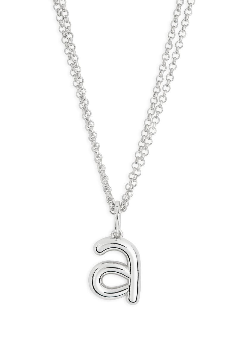Leith Lowercase Initial Bubble Pendant Necklace, Alternate, color, A- Silver