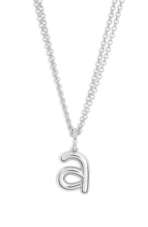 Leith Lowercase Initial Bubble Pendant Necklace In Metallic