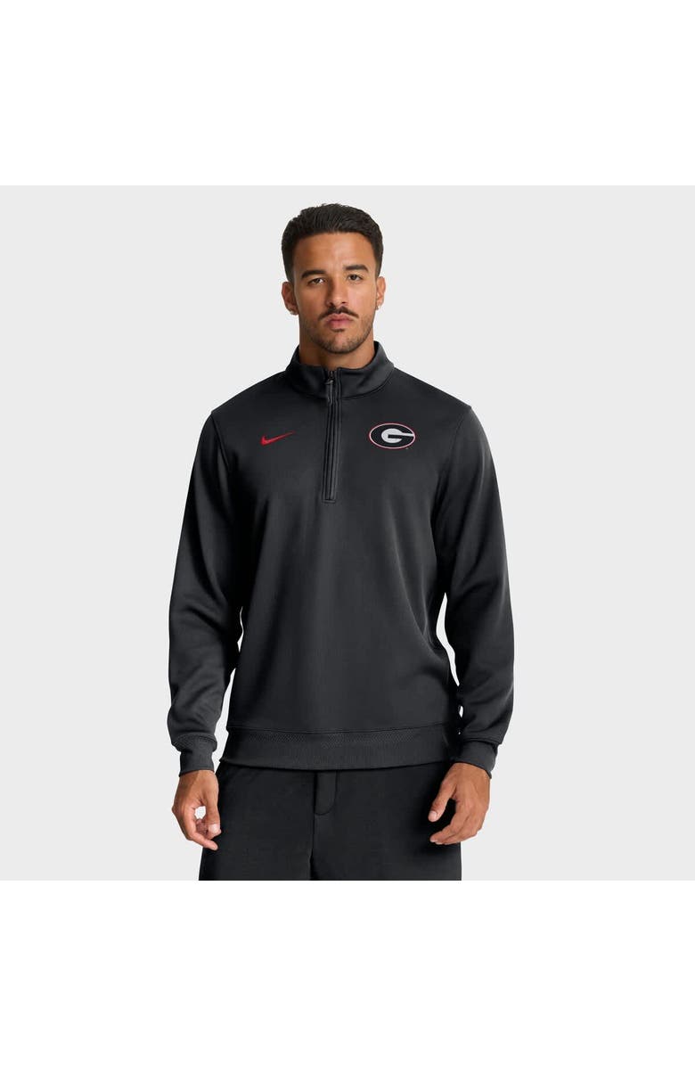 Nike Men's Nike Black Georgia Bulldogs 2025 Coaches Premium Dri-FIT Half-Zip Pullover, Main, color,