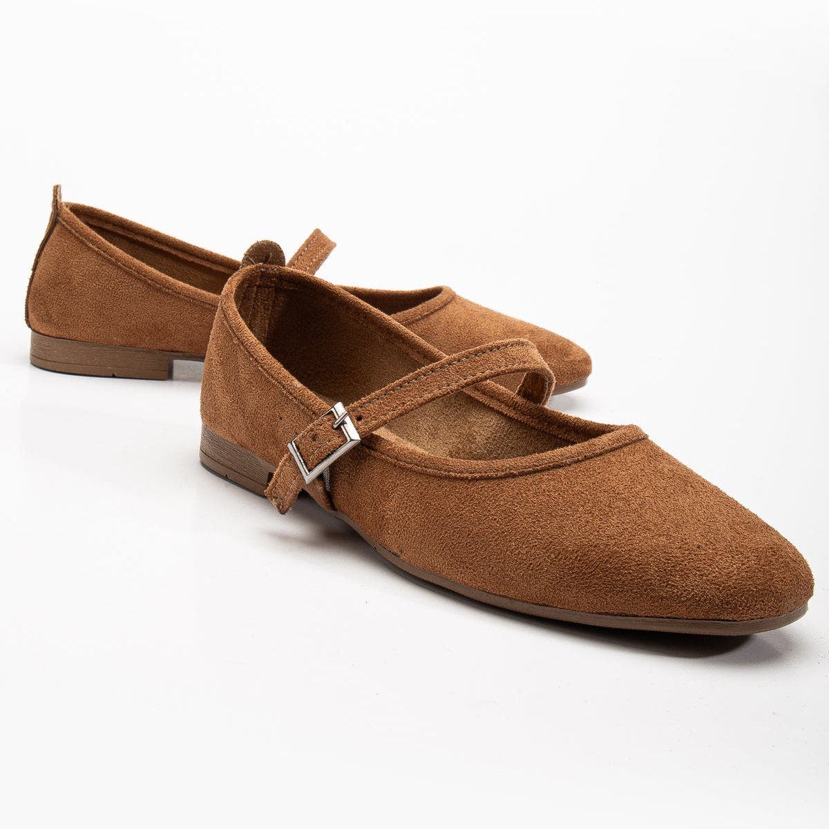 Emilie Mary Jane Flat, Alternate, color, Cognac